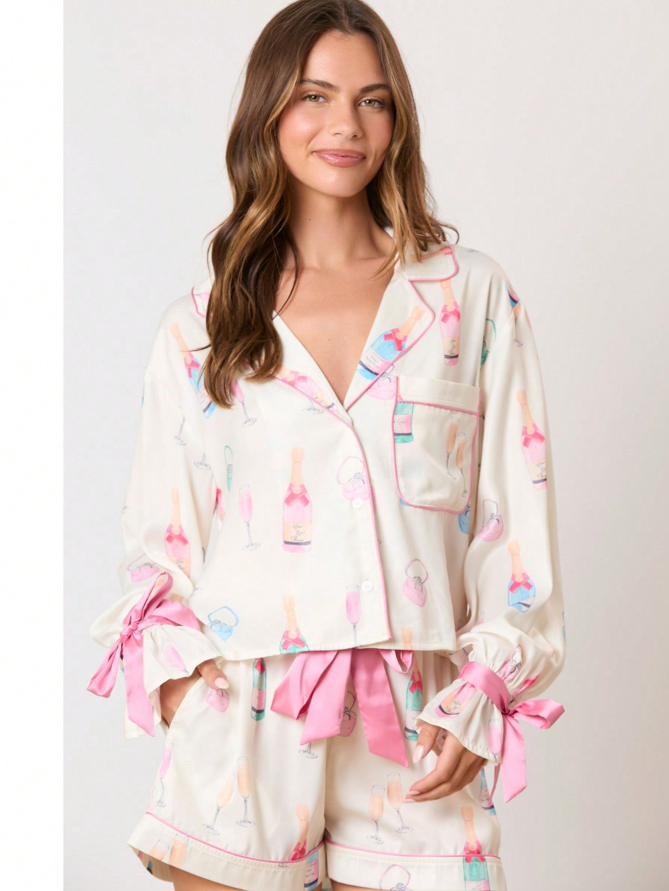 MARTINI - Pajama Set – long Sleeve Top & Shorts
