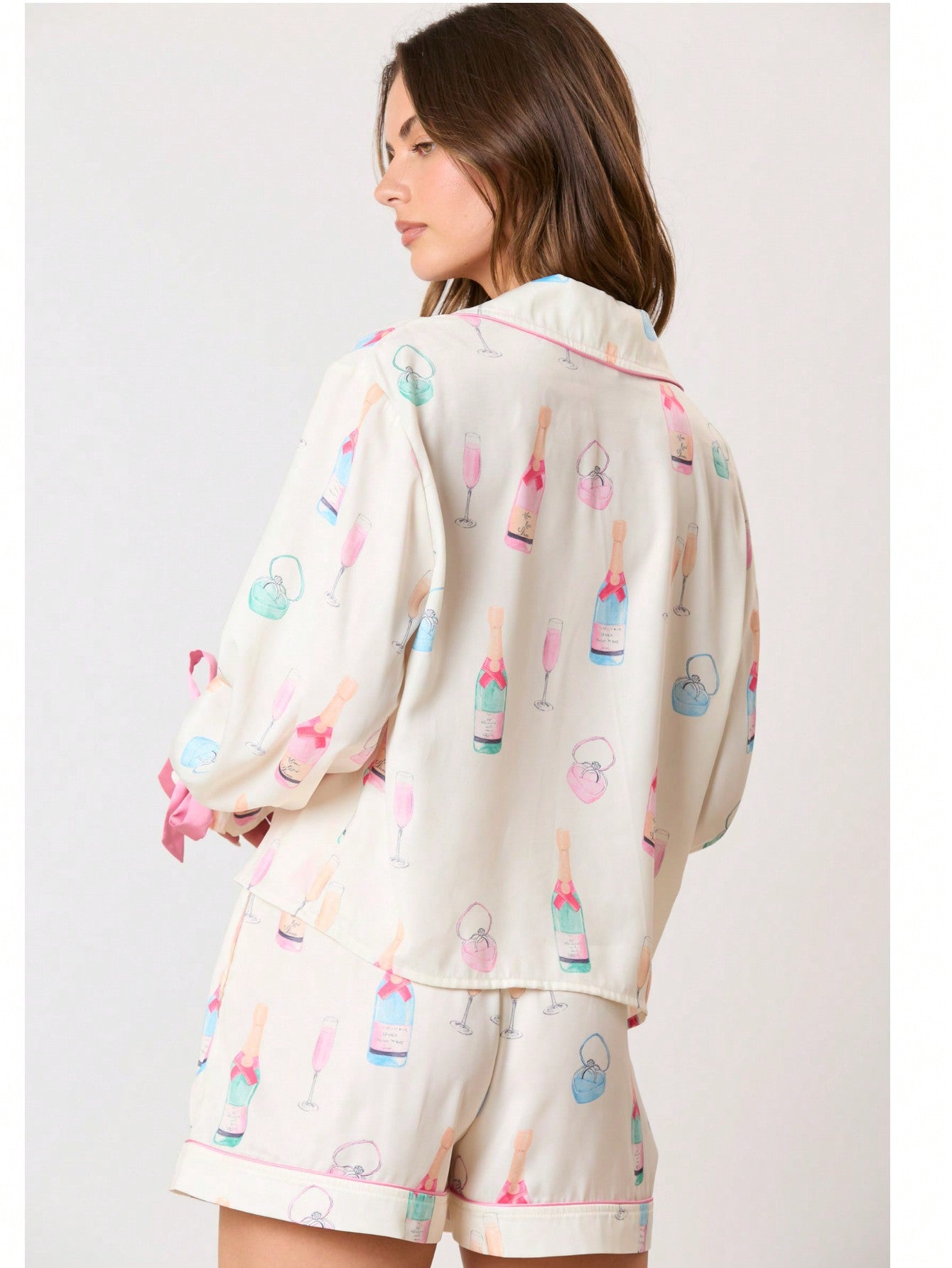 MARTINI - Pajama Set – long Sleeve Top & Shorts